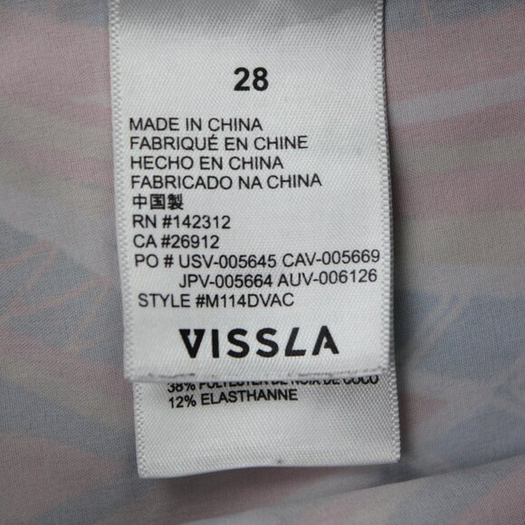 Vissla Dredges Boardshorts Mens 28 Orange & Blue Swim Trunks Drawstring Stretch - Picture 12 of 14